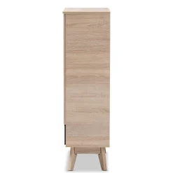 Baxton Studio Storage Cabinets<Fella 46" High Shoe Cabinet, Light Brown (2633-7705-STPL)