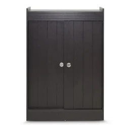 Baxton Studio Storage Cabinets<Francois 45" High Wood Shoe-Rack Cabinet with Four Shelves, Espresso (2633-5377-STPL)