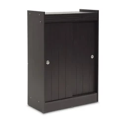 Baxton Studio Storage Cabinets<Francois 45" High Wood Shoe-Rack Cabinet with Four Shelves, Espresso (2633-5377-STPL)