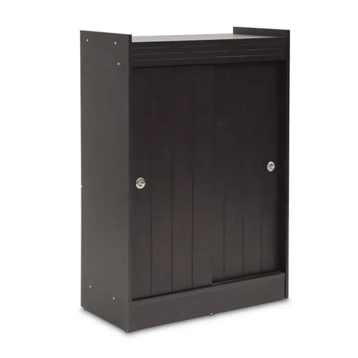 Baxton Studio Storage Cabinets<Francois 45" High Wood Shoe-Rack Cabinet with Four Shelves, Espresso (2633-5377-STPL)