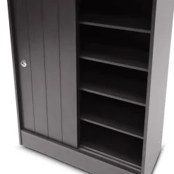Baxton Studio Storage Cabinets<Francois 45" High Wood Shoe-Rack Cabinet with Four Shelves, Espresso (2633-5377-STPL)