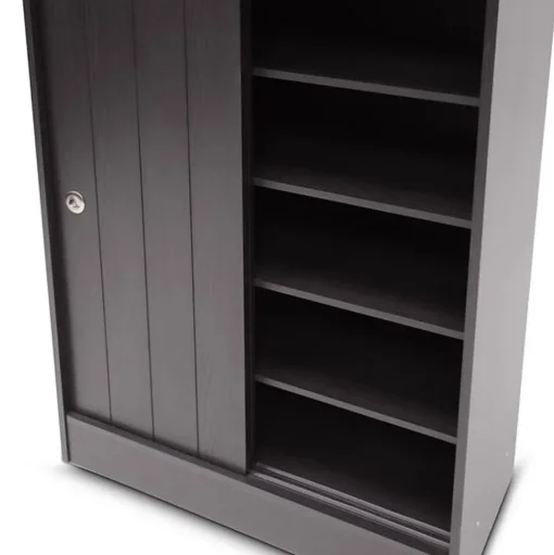 Baxton Studio Storage Cabinets<Francois 45" High Wood Shoe-Rack Cabinet with Four Shelves, Espresso (2633-5377-STPL)
