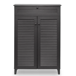Baxton Studio Storage Cabinets<Harding 30.75'' W x 14.63'' D Storage Cabinet, Dark Brown (5306-STPL)