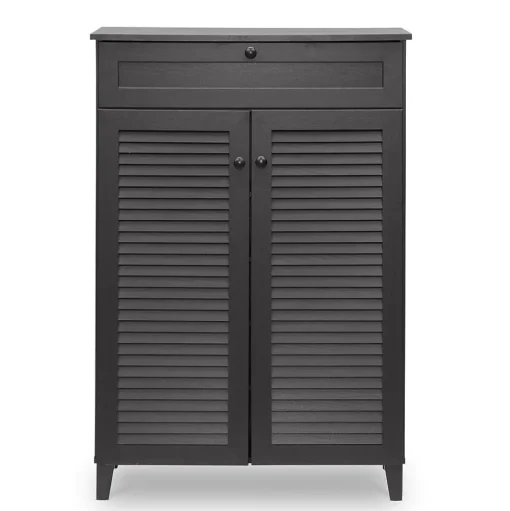 Baxton Studio Storage Cabinets<Harding 30.75'' W x 14.63'' D Storage Cabinet, Dark Brown (5306-STPL)