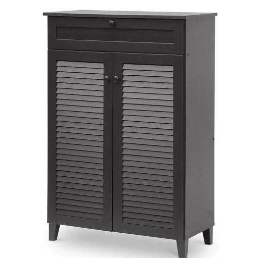 Baxton Studio Storage Cabinets<Harding 30.75'' W x 14.63'' D Storage Cabinet, Dark Brown (5306-STPL)