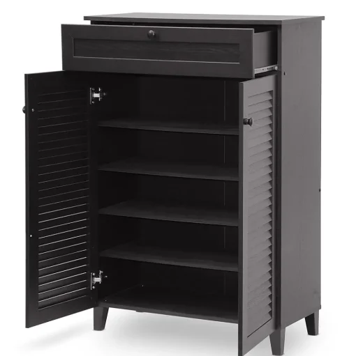 Baxton Studio Storage Cabinets<Harding 30.75'' W x 14.63'' D Storage Cabinet, Dark Brown (5306-STPL)