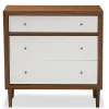 Baxton Studio Storage Cabinets<Harlow 35.14'' W x 16.3'' D Storage Cabinet, Brown and White (6782-STPL)