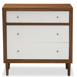 Baxton Studio Storage Cabinets<Harlow 35.14'' W x 16.3'' D Storage Cabinet, Brown and White (6782-STPL)