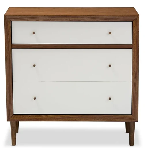 Baxton Studio Storage Cabinets<Harlow 35.14'' W x 16.3'' D Storage Cabinet, Brown and White (6782-STPL)