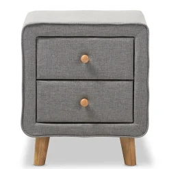 Baxton Studio Storage Cabinets<Jonesy 23" High Nightstand, Gray (2633-7288-STPL)