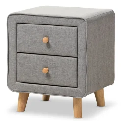 Baxton Studio Storage Cabinets<Jonesy 23" High Nightstand, Gray (2633-7288-STPL)