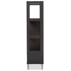 Baxton Studio Bookcases<Kalien 23.01'' W x 15.21'' D Bookshelf, Dark Brown (6465-STPL)