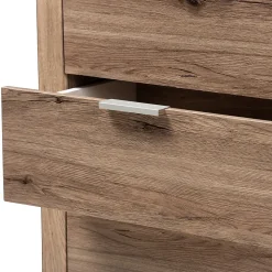 Baxton Studio Storage Cabinets<Laverne 38.19" High 4-Drawer Chest, Oak Brown (146-8296-HiT)