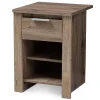 Baxton Studio Storage Cabinets<Laverne 21.65" High 2-Shelf Nightstand, Oak Brown (146-8295-HiT)