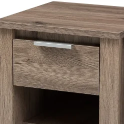 Baxton Studio Storage Cabinets<Laverne 21.65" High 2-Shelf Nightstand, Oak Brown (146-8295-HiT)