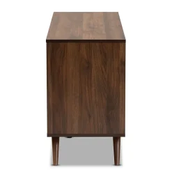 Baxton Studio Storage Cabinets<Naoki 25.6" High 6-Drawer Dresser, Grey and Walnut (168-10930-HiT)