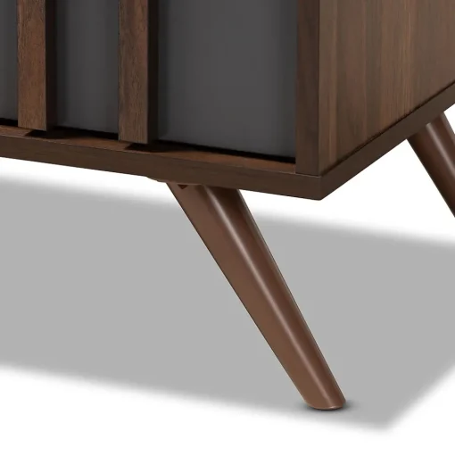 Baxton Studio Storage Cabinets<Naoki 25.6" High 6-Drawer Dresser, Grey and Walnut (168-10930-HiT)