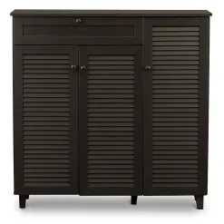 Baxton Studio Storage Cabinets<Pocillo 45.25'' W x 14.5'' D Storage Cabinet, Dark Brown (5308-STPL)