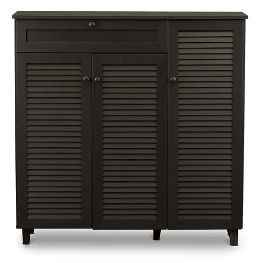 Baxton Studio Storage Cabinets<Pocillo 45.25'' W x 14.5'' D Storage Cabinet, Dark Brown (5308-STPL)
