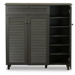 Baxton Studio Storage Cabinets<Pocillo 45.25'' W x 14.5'' D Storage Cabinet, Dark Brown (5308-STPL)