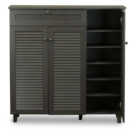 Baxton Studio Storage Cabinets<Pocillo 45.25'' W x 14.5'' D Storage Cabinet, Dark Brown (5308-STPL)