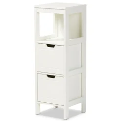 Baxton Studio Storage Cabinets<Reuben 35.04" High 1-Shelf Storage Cabinet, White (163-10299-HiT)