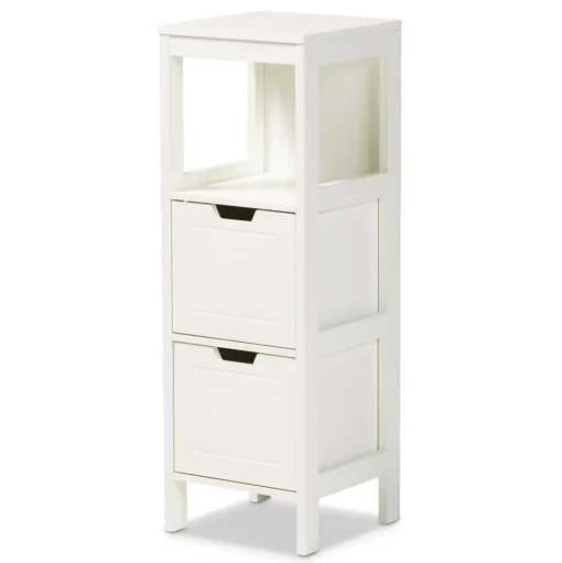 Baxton Studio Storage Cabinets<Reuben 35.04" High 1-Shelf Storage Cabinet, White (163-10299-HiT)