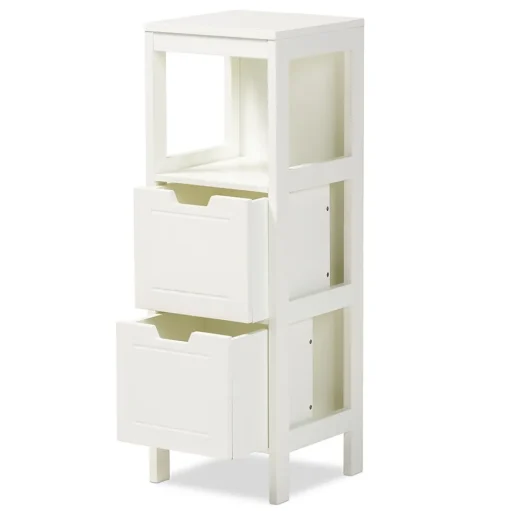 Baxton Studio Storage Cabinets<Reuben 35.04" High 1-Shelf Storage Cabinet, White (163-10299-HiT)