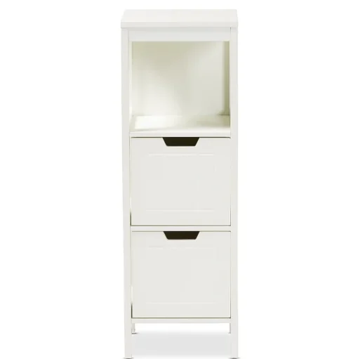 Baxton Studio Storage Cabinets<Reuben 35.04" High 1-Shelf Storage Cabinet, White (163-10299-HiT)