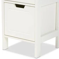 Baxton Studio Storage Cabinets<Reuben 35.04" High 1-Shelf Storage Cabinet, White (163-10299-HiT)
