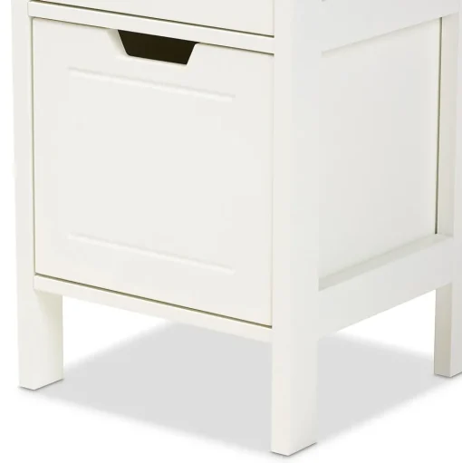 Baxton Studio Storage Cabinets<Reuben 35.04" High 1-Shelf Storage Cabinet, White (163-10299-HiT)
