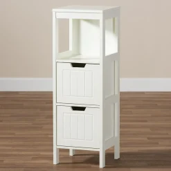 Baxton Studio Storage Cabinets<Reuben 35.04" High 1-Shelf Storage Cabinet, White (163-10299-HiT)
