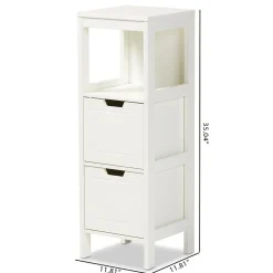 Baxton Studio Storage Cabinets<Reuben 35.04" High 1-Shelf Storage Cabinet, White (163-10299-HiT)