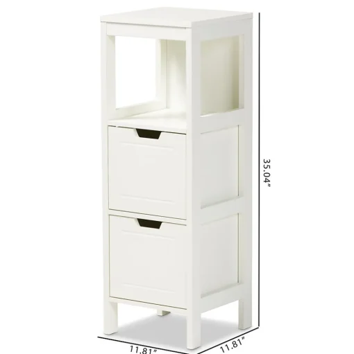 Baxton Studio Storage Cabinets<Reuben 35.04" High 1-Shelf Storage Cabinet, White (163-10299-HiT)