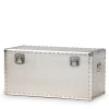 Baxton Studio Storage Cabinets<Serge 13.98" High Storage Trunk, Silver (160-10246-HiT)
