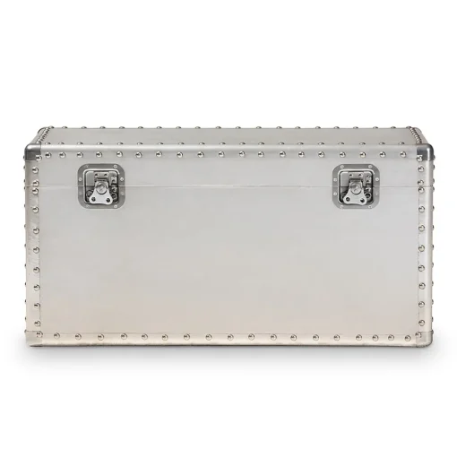 Baxton Studio Storage Cabinets<Serge 13.98" High Storage Trunk, Silver (160-10246-HiT)