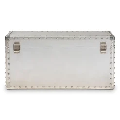 Baxton Studio Storage Cabinets<Serge 13.98" High Storage Trunk, Silver (160-10246-HiT)