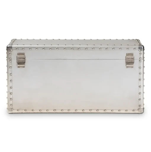 Baxton Studio Storage Cabinets<Serge 13.98" High Storage Trunk, Silver (160-10246-HiT)