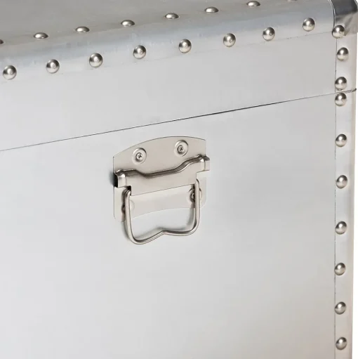 Baxton Studio Storage Cabinets<Serge 13.98" High Storage Trunk, Silver (160-10246-HiT)