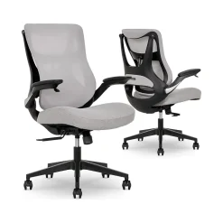 Beautyrest Ergonomic Chairs<ErgoMax Ergonomic Mesh/Fabric Swivel Task Chair, (60078-Gry)