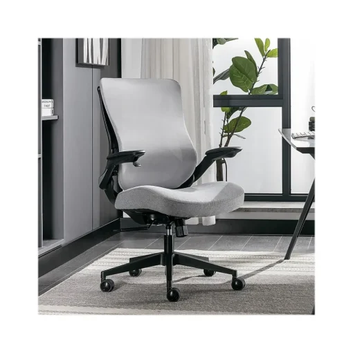 Beautyrest Ergonomic Chairs<ErgoMax Ergonomic Mesh/Fabric Swivel Task Chair, (60078-Gry)