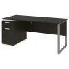 bestar Office Desks<Aquarius 66" Pedestal Desk, Deep Grey/White (114400-000032)