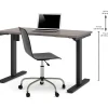 bestar Standing Desks<Pro-Linea 28 - 45'' Electric Height-Adjustable Table, Bark Grey (65857-47)
