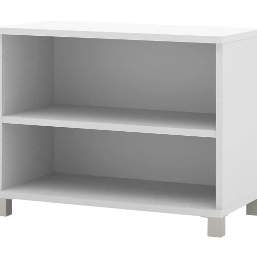 bestar Storage Cabinets<® Pro-Linea 28" Laminate 2-Shelf Bookcase, White (120160-1117)