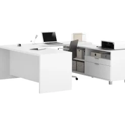 bestar Computer Desks<Pro-Linea 71" U-Desk, White (120861-17)