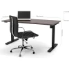 bestar Standing Desks<Pro-Linea 30" x 60" Electric Height-Adjustable Table, Bark Grey (65867-47)