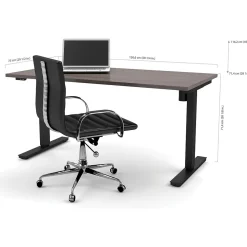 bestar Standing Desks<Pro-Linea 30" x 60" Electric Height-Adjustable Table, Bark Grey (65867-47)