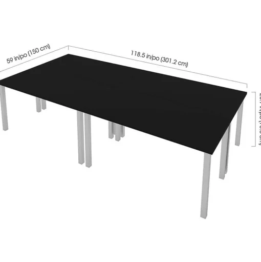 bestar Office Desks<Universel 60" Table Desk, Black (65901-000018)