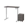bestar Standing Desks<Universel 28"-45"H Adjustable Standing Desk with Mobile Pedestal, Bark Gray (65842-47)