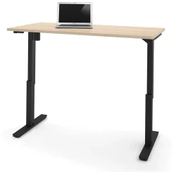 bestar Standing Desks<Universel 60"W Electric Height Adjustable Desk, Northern Maple (65867-38)